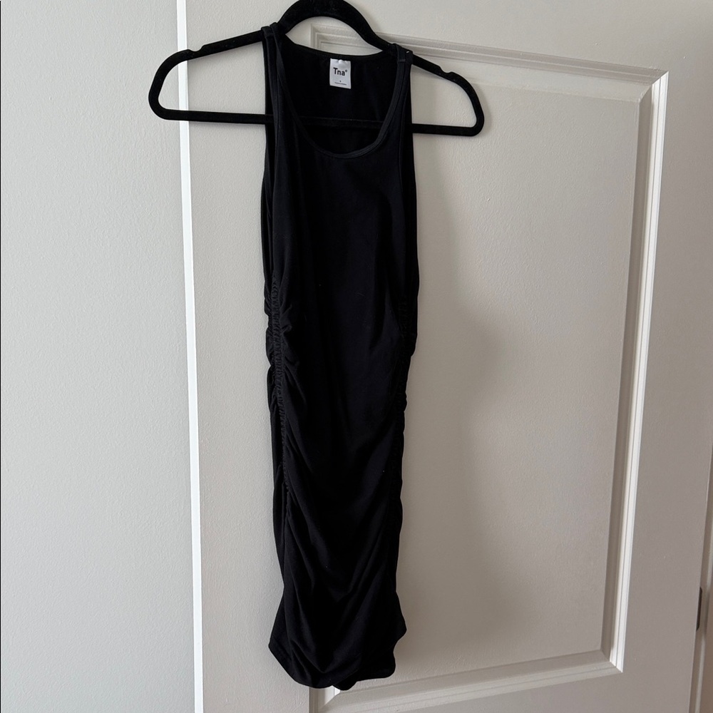 TNA Black Ruched Tank Dress